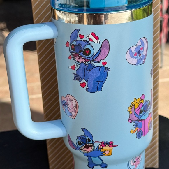 Stanley Light Blue Stitch Mug with Pink and Red Accents - Picture 2 of 2